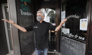Owner Claudio Gianello at his temporarily closed Café Beaudelaire restaurant, on 23 June 2020 in Ames, Iowa.