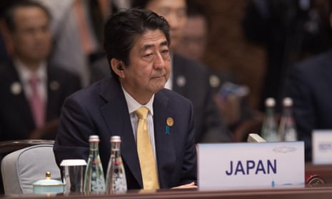 Japan’s prime minister, Shinzo Abe, at the G20 summit