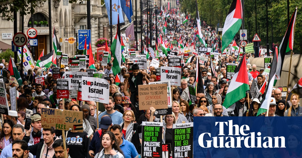 Thousands march through London marking 11th month of Gaza war – video
