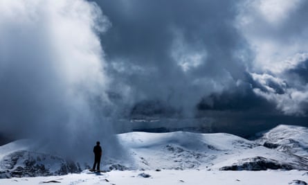 Cairngorms in spring after fresh snow.