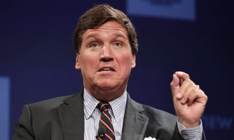 Carlson said said seeing a vaccinated person wear a mask outdoors was like ‘watching a grown man expose himself in public’.
