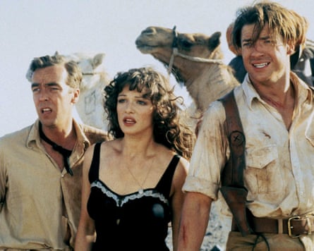 John Hannah, left, with Rachel Weisz and Brendan Fraser in The Mummy.