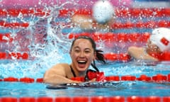 Alice Tai celebrates after winning the women’s 50m freestyle S8 gold.