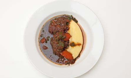 ‘Sweet and savoury’: oxtail and celeriac mash.