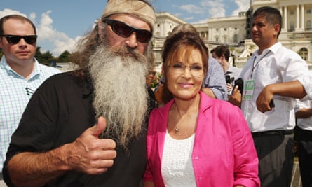 Reality television personality Phil Robertson and Sarah Palin both spoke at the rally