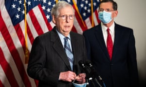 Mitch McConnell speaks at a Republican Senate leadership press conference.