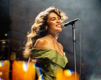 Olivia Dean performs.