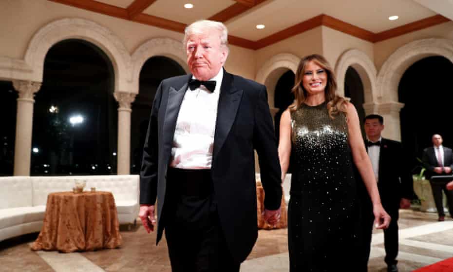 Donald Trump with Melania Trump at the Mar-a-Lago resort on New Year’s Eve 2019. Trump has his eyes on the 2024 election, when he has strongly hinted he will run again.