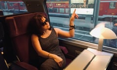 Rhonda Carrier on interrail train