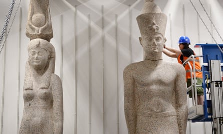 The two statues of a king and queen, Ptolemy II and Arsinoe