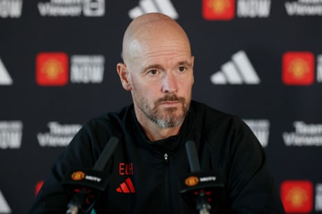 Manchester United manager Erik ten Hag during a press conference