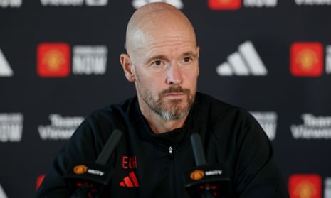 Manchester United manager Erik ten Hag during a press conference