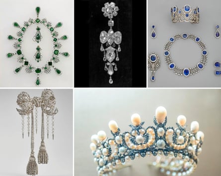 Empress Eugénie decorative bow and Tiara of Empress Eugénie.