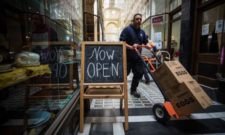 File photo of retails shops in the Block Arcade in Melbourne when they reopened in November