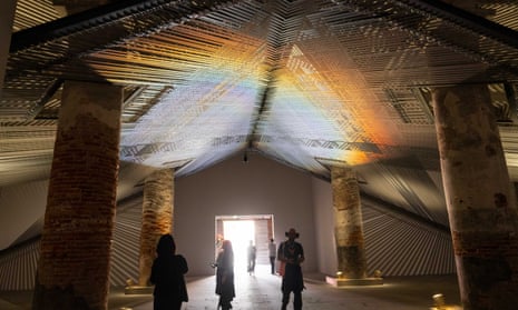 New Zealand’s Mataaho Collective - a group of four Māori women artists - produced the large-scale installation inspired by traditional Māori takapau, finely woven mats made for special events.