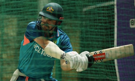 Travis Head batting in the nets.