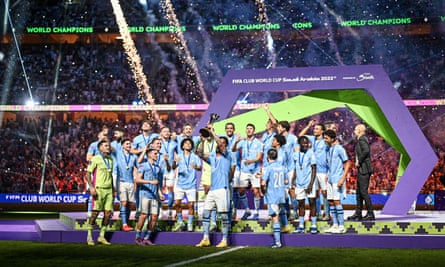 Manchester City celebrate in Saudi Arabia after winning the Club World Cup.