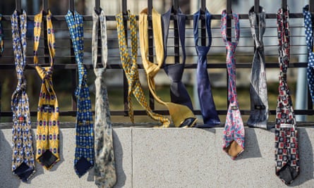 Ties hanged on the fence of the Kosovo government headquarters in Pristina in December – a sign of protest against Kosovo’s prime minister’s decision to raise government salaries