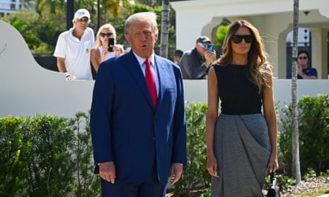 Donald Trump and his wife Melania in Palm Beach on polling day.