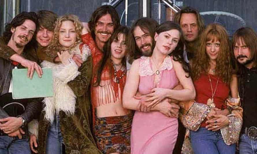 The cast of Cameron Crowe’s semi-autobiographical 2000 rock nostalgia classic, Almost Famous.