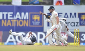 Kusal Mendis takes a catch to dismiss Jonny Bairstow.