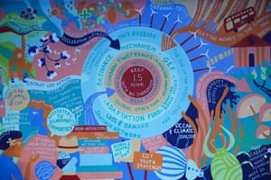 Um mural no local da conferência Cop26