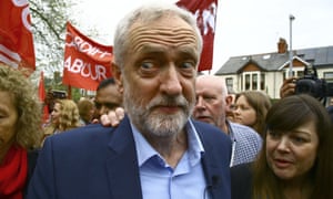 British opposition Labour party leader, Jeremy Corbyn mingles with supporters during his campaign for the forthcoming general elections, in Whitchurch, which forms part of the Cardiff North electoral constituency on April 21, 2017. / AFP PHOTO / Geoff CADDICKGEOFF CADDICK/AFP/Getty Images