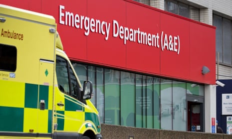 An ambulance outside accident and emergency department