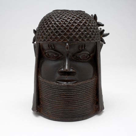 A bronze sculpture called the Head of a King or Oba, probably from the 1700s.