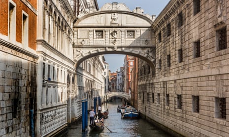 Rio de La Canonica with the Bridge of Sighs in Venice, Italy