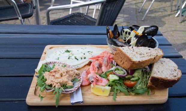 Seafood platter at Rachel’s Cafe at West Bay Dorset