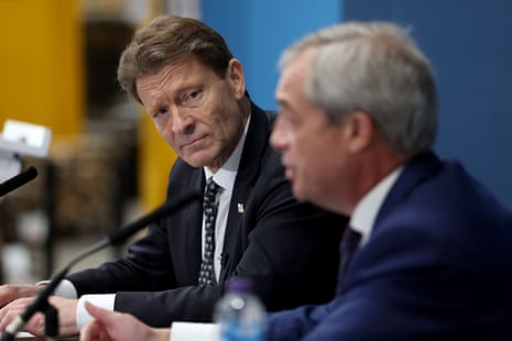 Richard Tice (left) with Nigel Farage in Birmingham, where Tice was giving his speech this morning.