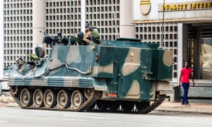 Tanks on the streets of Harare