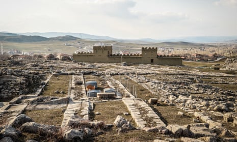 A general view of the ancient city of Hattusa, one of the first civilizations established in Anatolia hosting the cultural heritages of the Hattians and the Hittites.