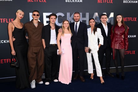 All the Beckhams together for the Netflix UK premiere of Beckham, 2023
