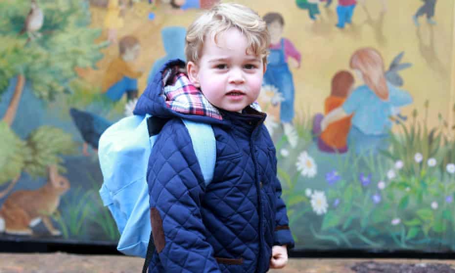 A picture of Prince George taken by his mother, the Duchess of Cambridge, on his first day of nursery.