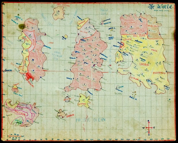 An group of islands drawn as a map