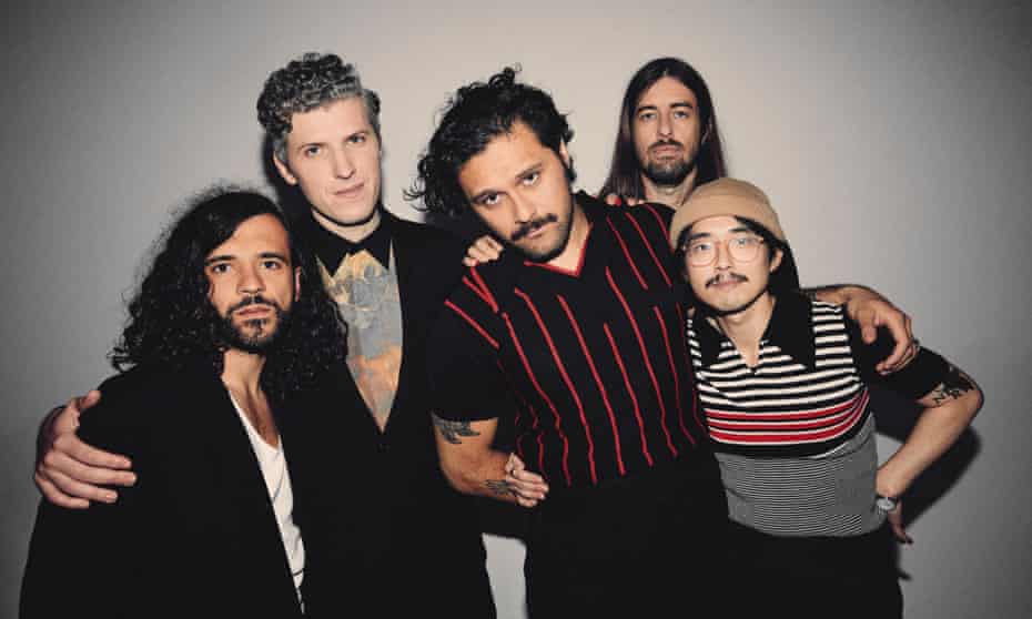 Gang of Youths (from left): Donnie Borzestowski, Tom Hobden, Dave Le’aupepe, Max Dunn and Jung Kim.