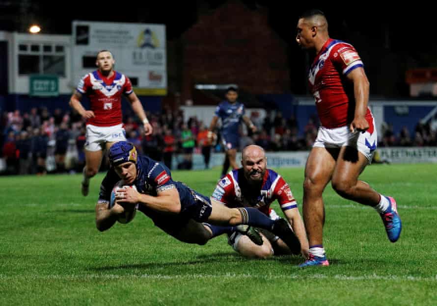 Théo Fages, pictured here scoring a try for St Helens, will be France’s main man.