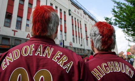 Arsenal fans say goodbye to Highbury in May 2006 before their move to the Emirates.