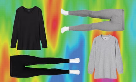 Composite image of thermal leggings and T-shirts.