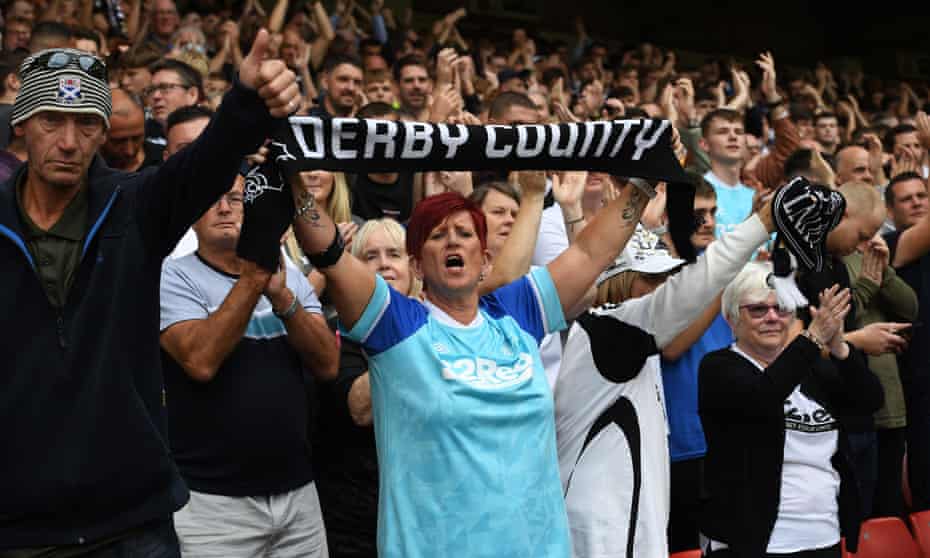 Derby fans continue to show their support despite the situation off the field.