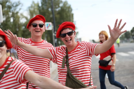 Wales fans on their way to the match against Fiji at the Rugby World Cup.