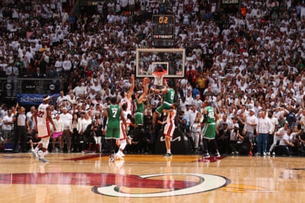 Derrick White of the Celtics scores the game-winning putback in Saturday’s Game 6 of the Eastern Conference finals.