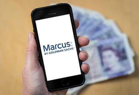 The Marcus: by Goldman Sachs logo shown on a smartphone