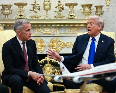 Donald Trump and Mark Carney talking