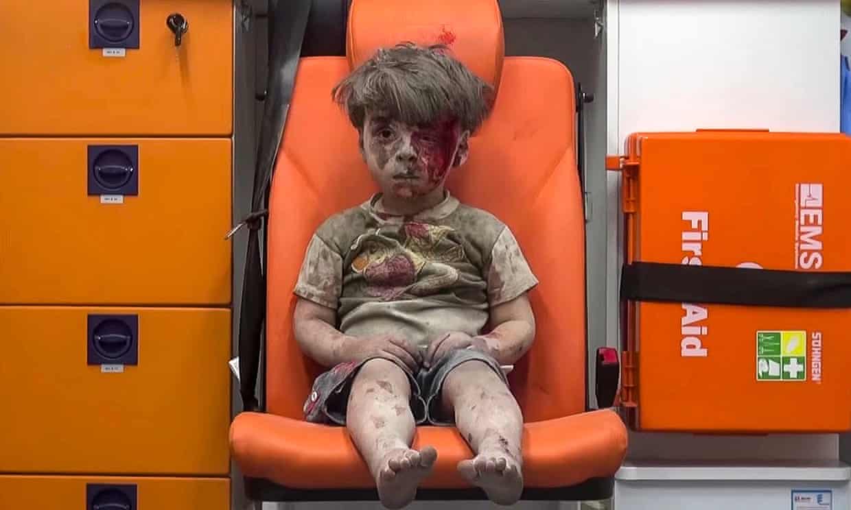 Boy in ambulance in Syria