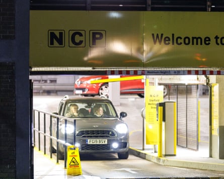A vehicle exits an NCP car park in Sheffield, England