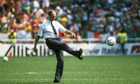 Jack Charlton before the Republic of Ireland’s last-16 game against Romania at Italia 90.
