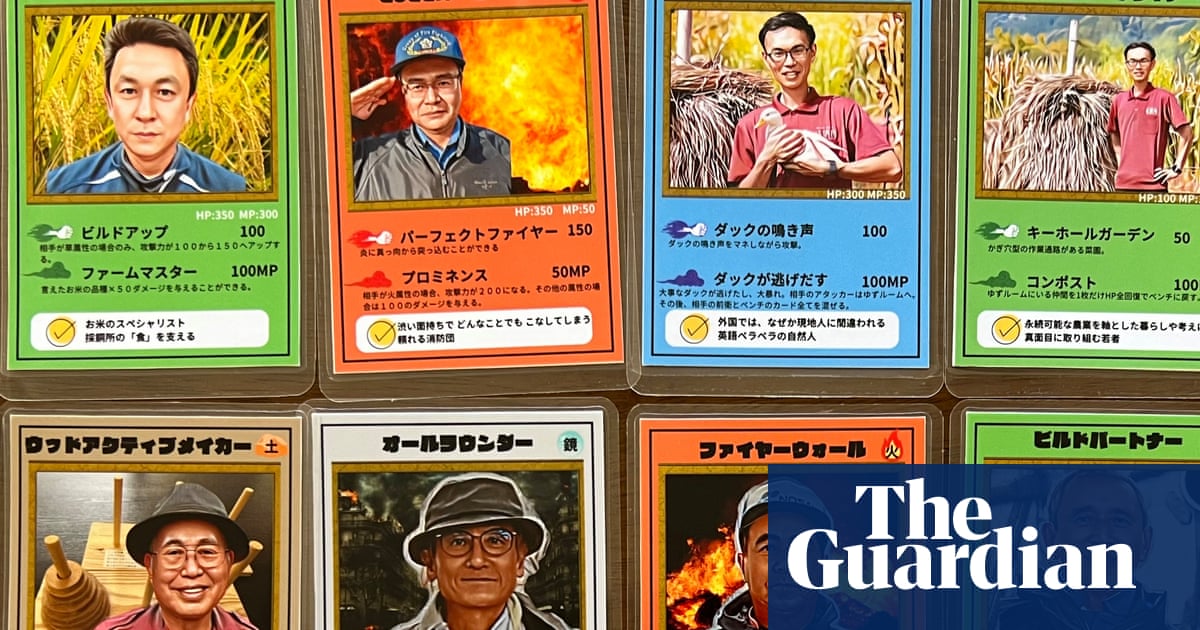 It's done wonders': trading card game featuring middle-aged men revives Japanese town
